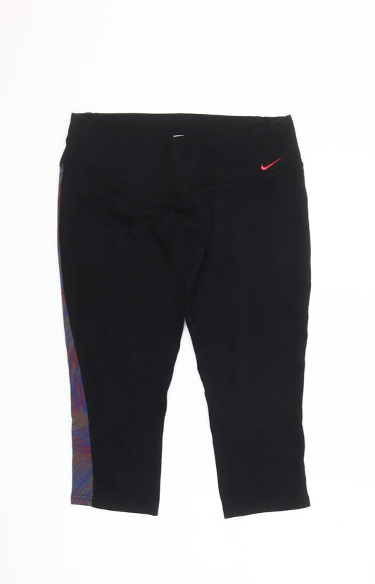Nike Women's Black Dri-FIT Capri Leggings Size L Lightweight Training