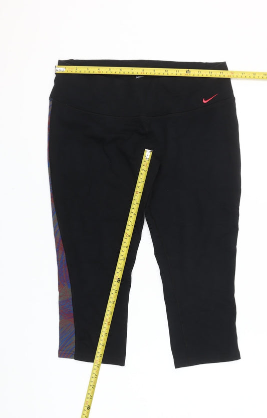 Nike Women's Black Dri-FIT Capri Leggings Size L Lightweight Training