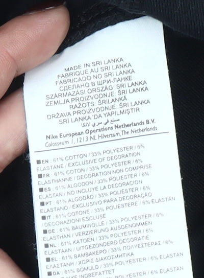 Nike Women's Black Dri-FIT Capri Leggings Size L Lightweight Training