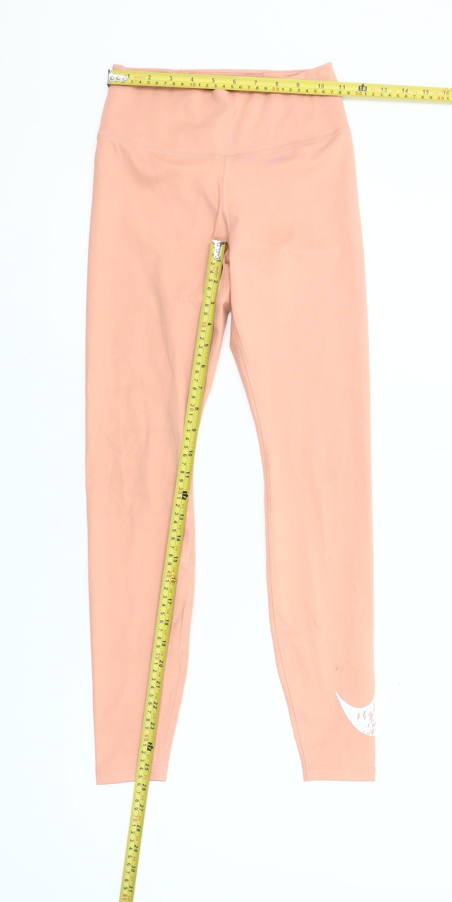 Nike Womens Peach Dri-FIT Leggings XS Slim Fit Activewear