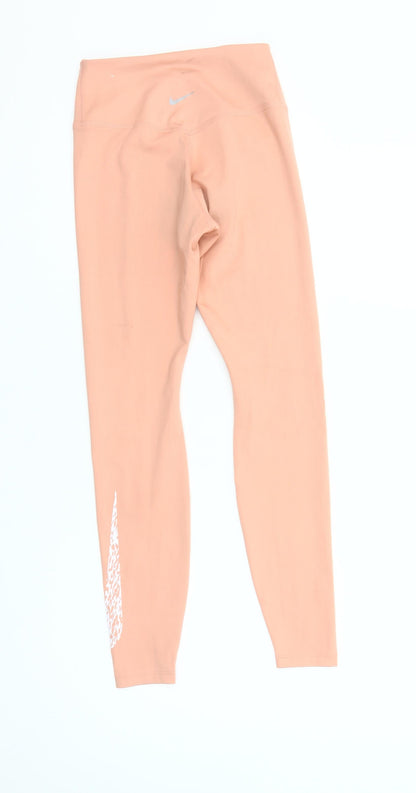 Nike Womens Peach Dri-FIT Leggings XS Slim Fit Activewear