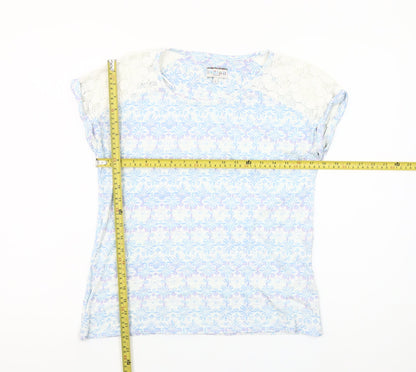 Marks and Spencer Women’s Blue Lace Shoulder T-Shirt UK 10
