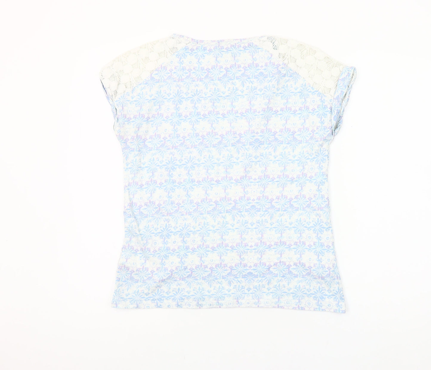 Marks and Spencer Women’s Blue Lace Shoulder T-Shirt UK 10
