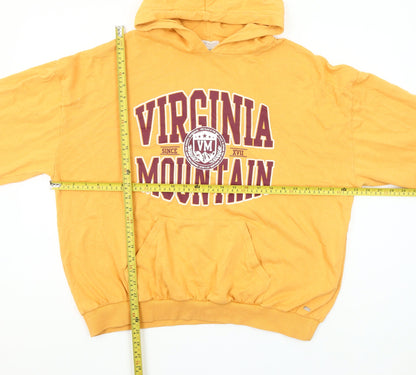 Pull&Bear Teen Yellow Hoodie Virginia Mountain Graphic Size M