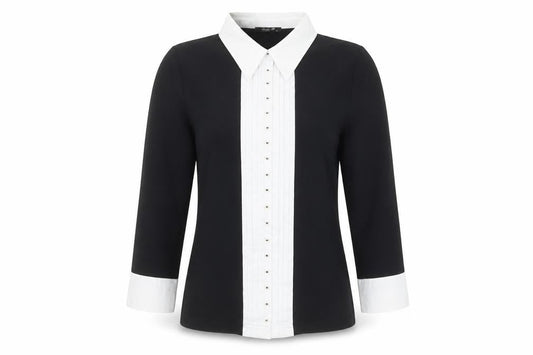 Sophie B Women’s Black & White Cotton Button-Up Shirt Size 10