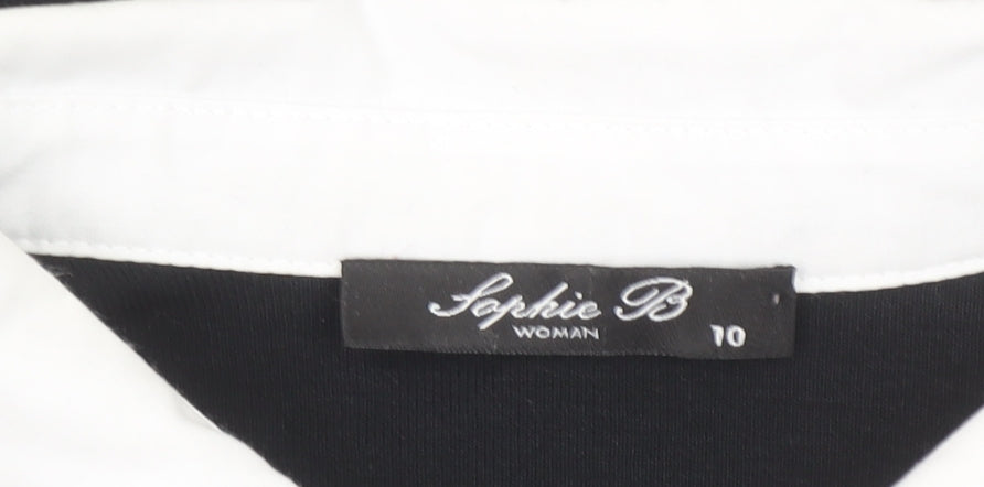 Sophie B Women’s Black & White Cotton Button-Up Shirt Size 10