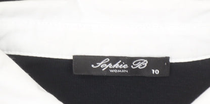 Sophie B Women’s Black & White Cotton Button-Up Shirt Size 10