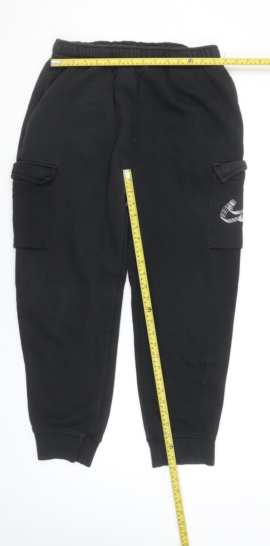 Nike Men's Black Cargo Fleece Jogger Trousers L