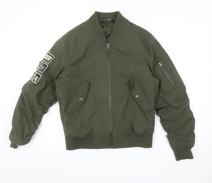 LCKR Women's Green XS Bomber Jacket Full Zip Military Style