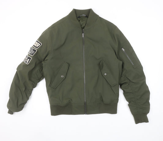 LCKR Women's Green XS Bomber Jacket Full Zip Military Style