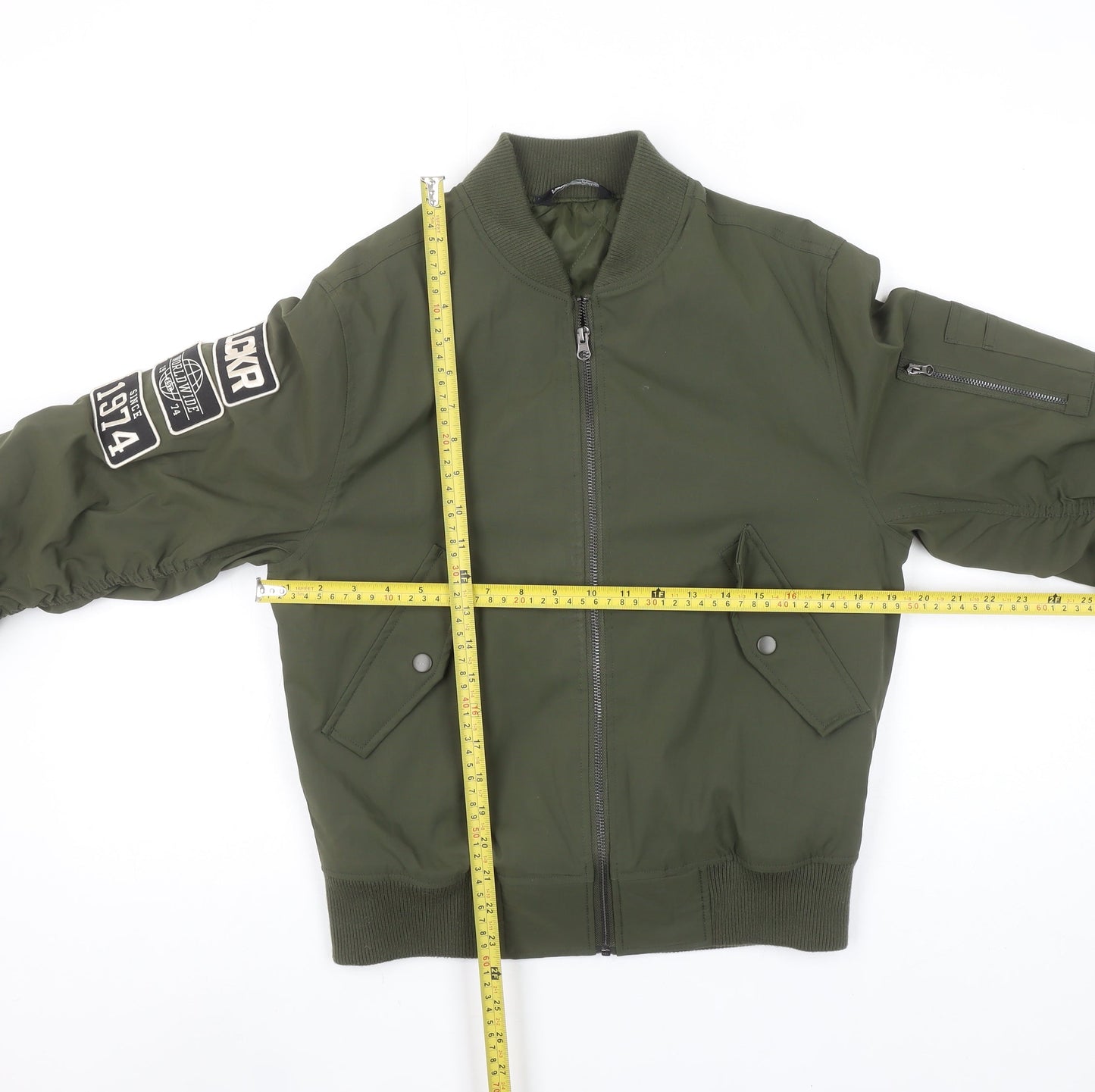 LCKR Women's Green XS Bomber Jacket Full Zip Military Style