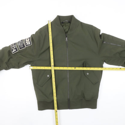 LCKR Women's Green XS Bomber Jacket Full Zip Military Style