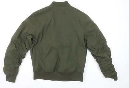LCKR Women's Green XS Bomber Jacket Full Zip Military Style