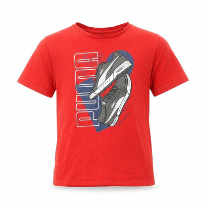 Boys UK Size 11-12 Years PUMA Red BasicJersey T-Shirt