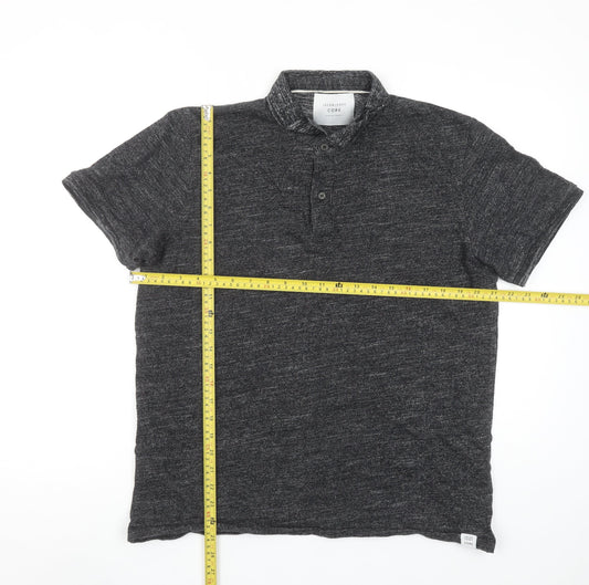 Jack & Jones CORE Men’s Grey Short Sleeve Polo Shirt Size L