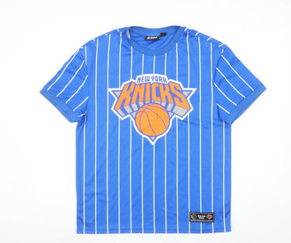 NBA Men’s Blue New York Knicks Striped Short Sleeve T-Shirt Size S