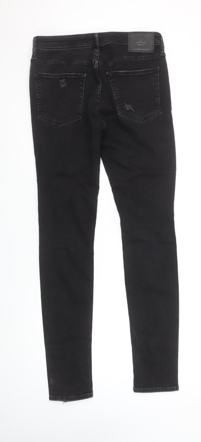 Jack & Jones Men's Black Distressed Skinny Jeans Size 32W 34L