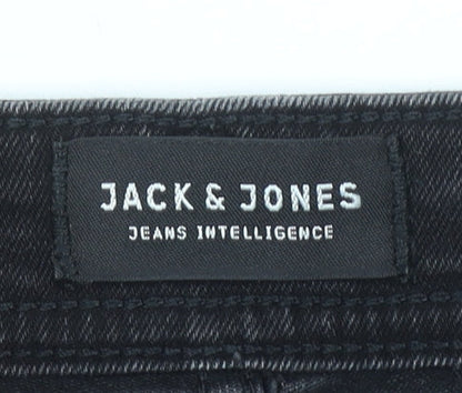 Jack & Jones Men's Black Distressed Skinny Jeans Size 32W 34L