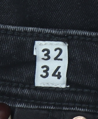 Jack & Jones Men's Black Distressed Skinny Jeans Size 32W 34L