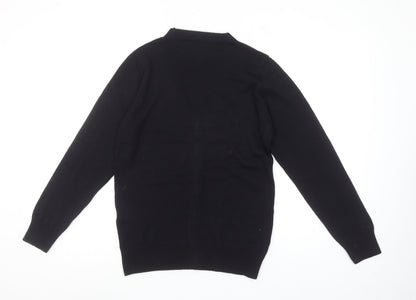 Woorage Boys Black Cotton Acrylic Button-Up Cardigan Size 11-12 Years