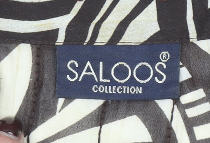 Saloos Women’s Brown Abstract Sequin Blouse Size 18 Long Sleeve