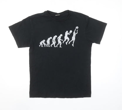 Uneek Men’s Black Cotton Funny Sports Graphic T-Shirt Size S