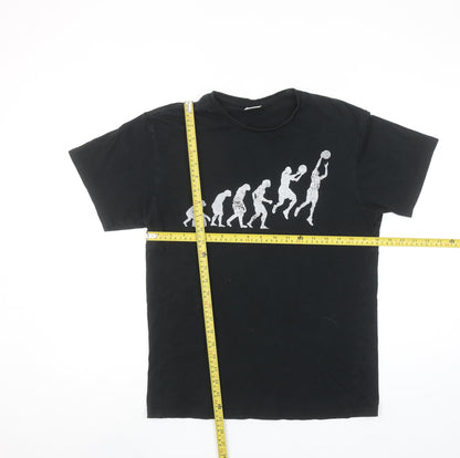 Uneek Men’s Black Cotton Funny Sports Graphic T-Shirt Size S