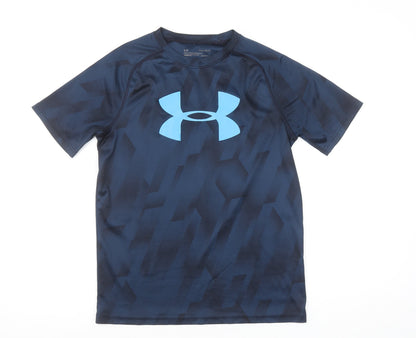 Under Armour Boys Blue Graphic Sports T-Shirt Size 8 Years