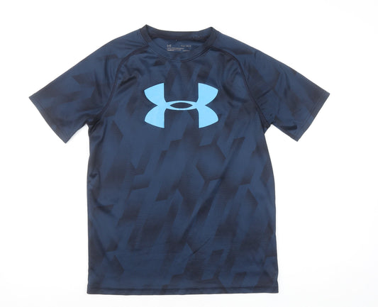 Under Armour Boys Blue Graphic Sports T-Shirt Size 8 Years