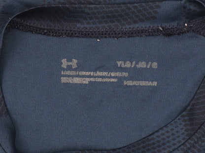 Under Armour Boys Blue Graphic Sports T-Shirt Size 8 Years