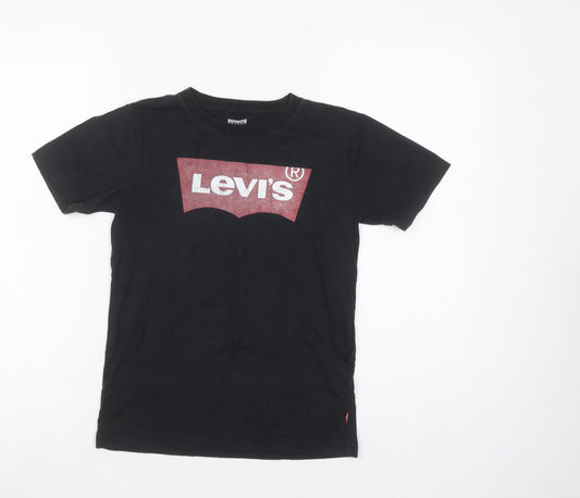 Levi's Boys Black Graphic Logo Short Sleeve Cotton T-Shirt 10 Years