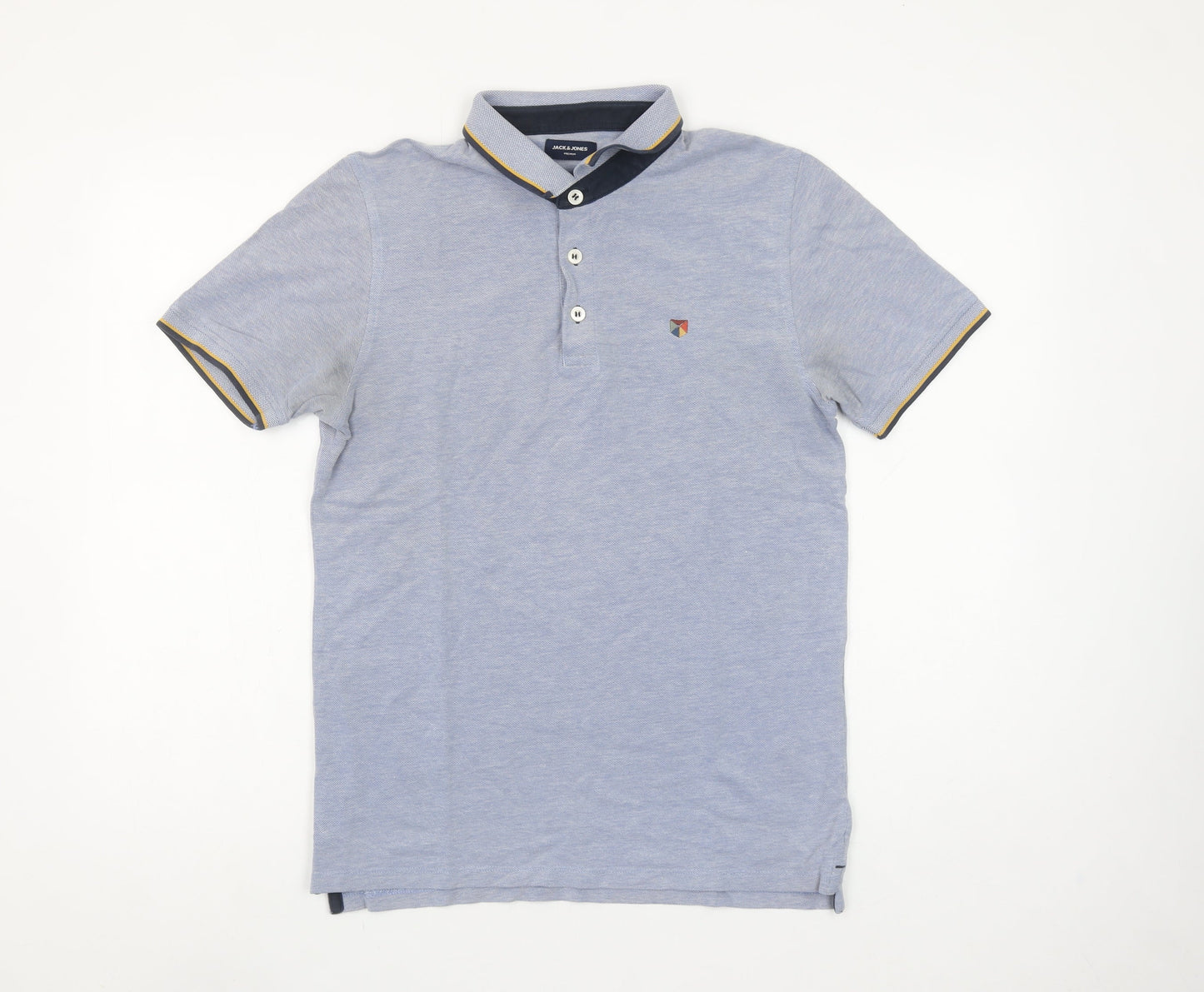 Jack & Jones Men's Blue Cotton Polo Shirt Size M Classic Fit