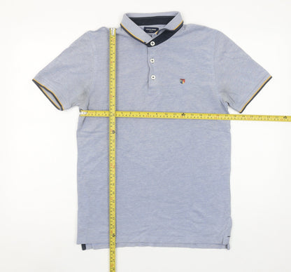 Jack & Jones Men's Blue Cotton Polo Shirt Size M Classic Fit