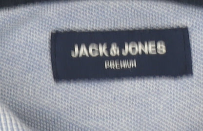 Jack & Jones Men's Blue Cotton Polo Shirt Size M Classic Fit