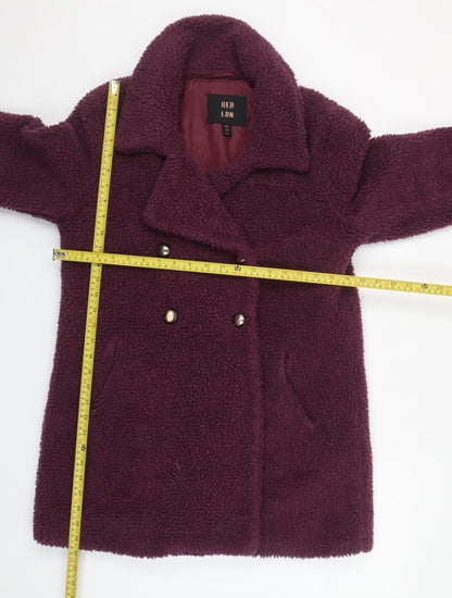 QED LDN Women’s Purple Fleece Pea Coat Size 10