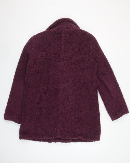 QED LDN Women’s Purple Fleece Pea Coat Size 10
