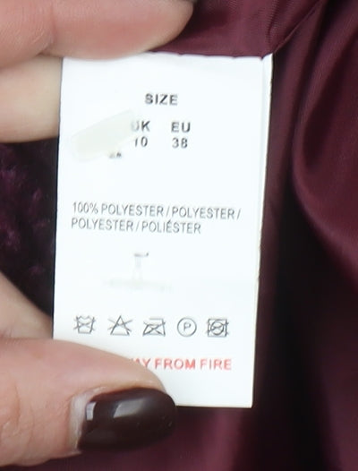 QED LDN Women’s Purple Fleece Pea Coat Size 10