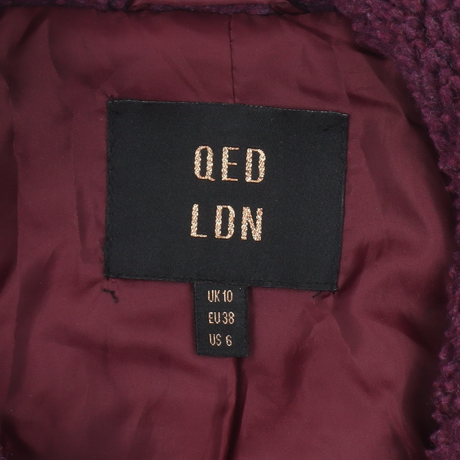 QED LDN Women’s Purple Fleece Pea Coat Size 10