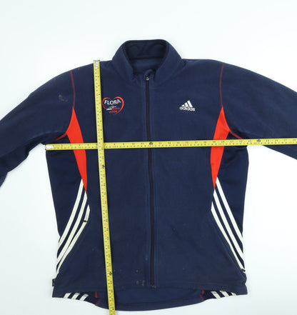 Adidas Men's Blue Fleece Full Zip Sports Jacket Size L