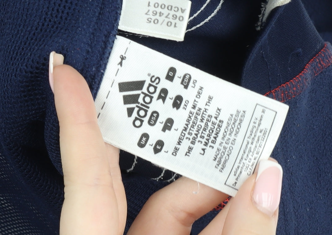 Adidas Men's Blue Fleece Full Zip Sports Jacket Size L