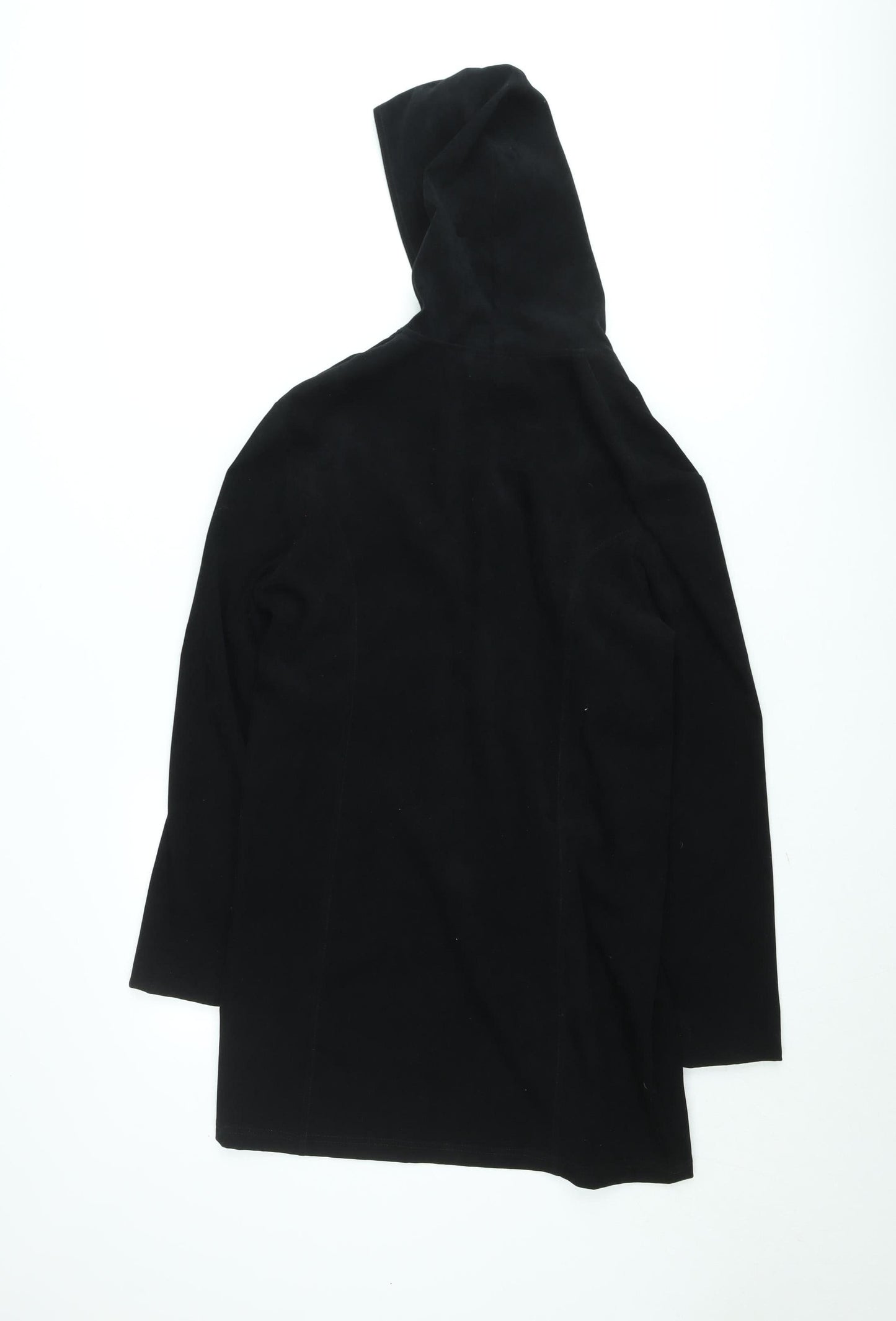 Yessica Womens Black Hooded Mid-Length Jacket UK 16