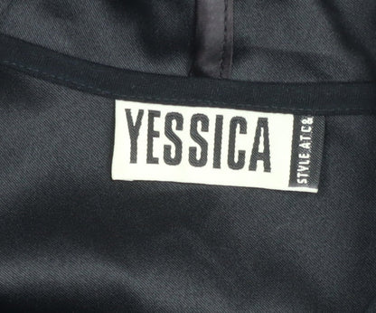 Yessica Womens Black Hooded Mid-Length Jacket UK 16