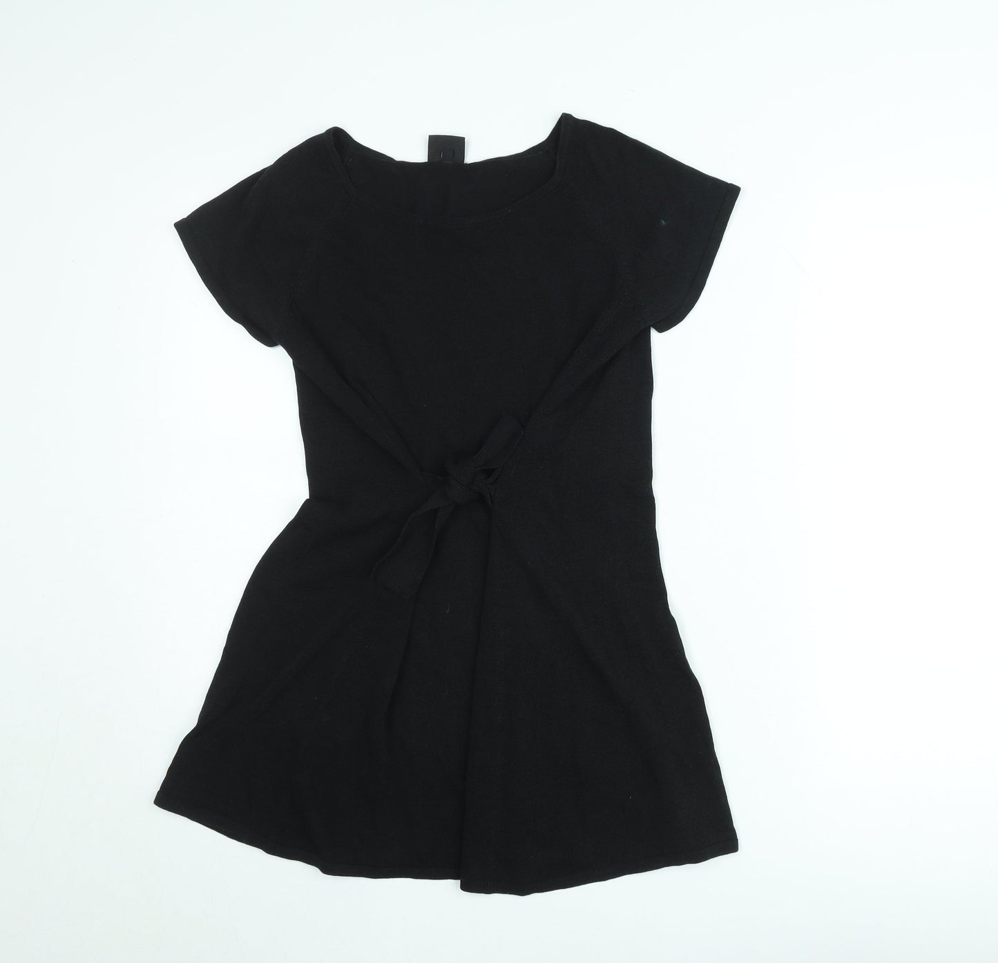 Bitte Kai Rand Women Black Short Sleeve Belted T-Shirt Dress M