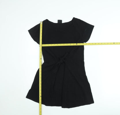 Bitte Kai Rand Women Black Short Sleeve Belted T-Shirt Dress M
