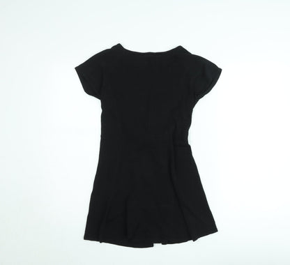 Bitte Kai Rand Women Black Short Sleeve Belted T-Shirt Dress M