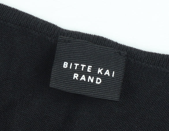 Bitte Kai Rand Women Black Short Sleeve Belted T-Shirt Dress M