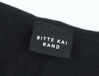 Bitte Kai Rand Women Black Short Sleeve Belted T-Shirt Dress M