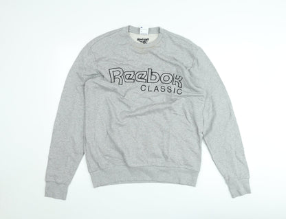 Reebok Classic Grey Crew Neck Sweatshirt Women's M Cotton Blend