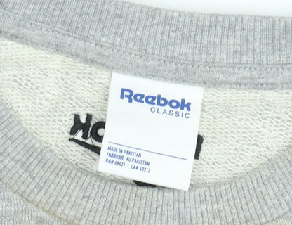 Reebok Classic Grey Crew Neck Sweatshirt Women's M Cotton Blend
