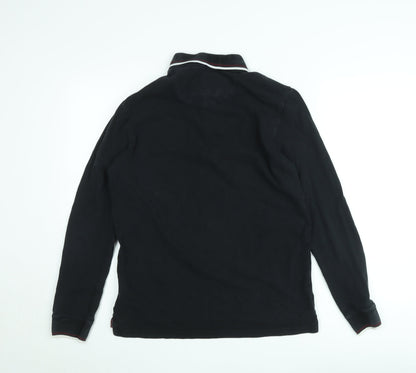 Jack Wills Men's Black Long Sleeve Polo Shirt Size M Cotton Classic Fit
